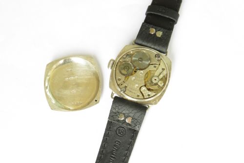 fig 2. Gents antique silver cushion cased watch, 1929