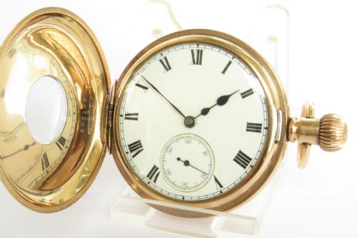 fig 1. Antique Rockford half hunter pocket watch,1902