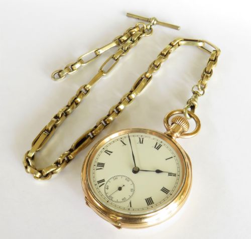 fig 1. Antique 1920s Lonville pocket watch and chain