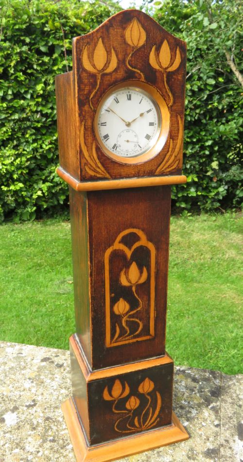 Art Nouveau Pocket Watch Holder with Watch