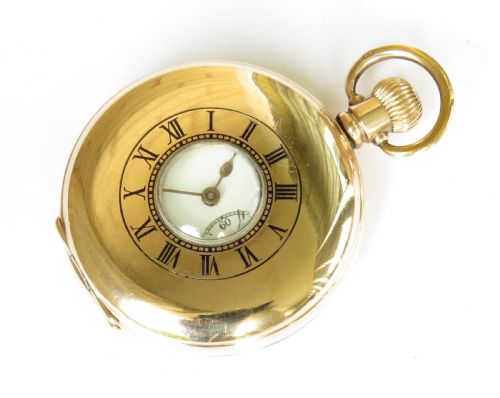 Antique Minerva Half Hunter Pocket Watch