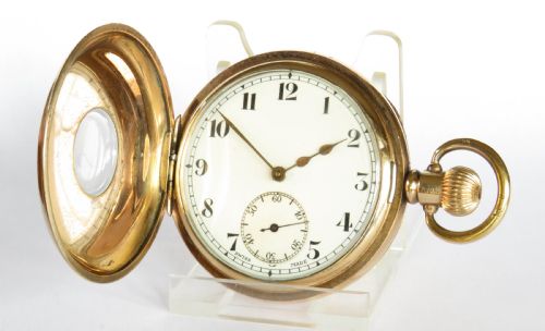 fig 1. Antique Minerva half hunter pocket watch