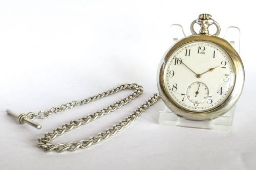 Antique Silver Waltham Pocket Watch and Chain
