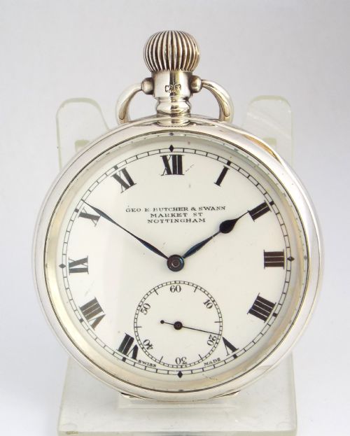 Antique Silver Revue Pocket Watch, Nottingham.