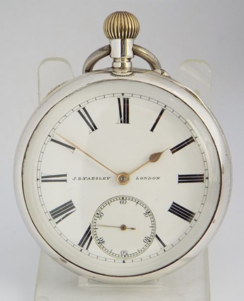 Antique English Silver J.b.yabsley, London Pocket Watch, 1891.