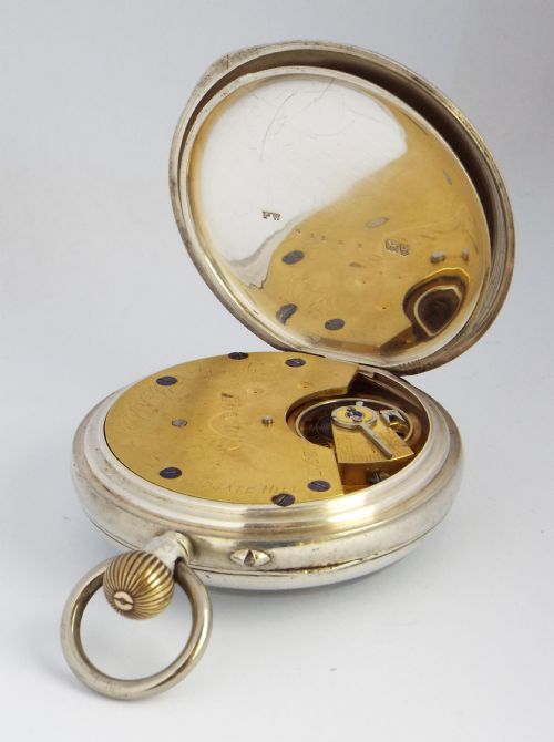 fig 2. Antique English silver J.B.Yabsley, London pocket watch, 1891.