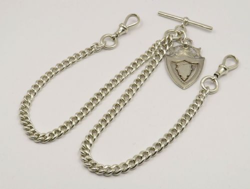 Antique Silver Double Watch Chain, 1903