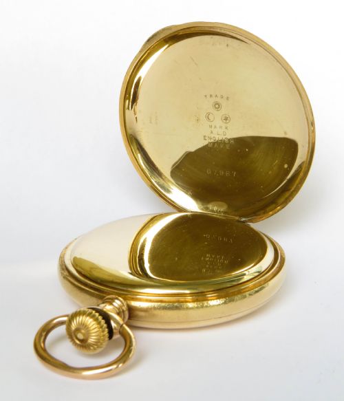fig 1. Waltham Traveler full hunter pocket watch, 1905