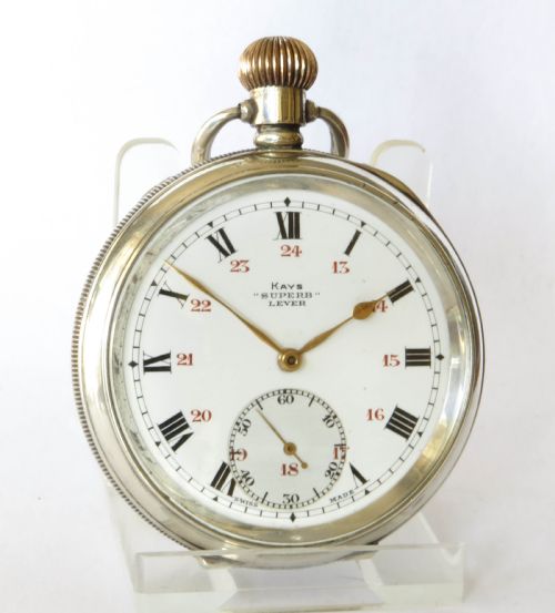 fig 1. Antique silver Kays “Superb” pocket watch, 1919