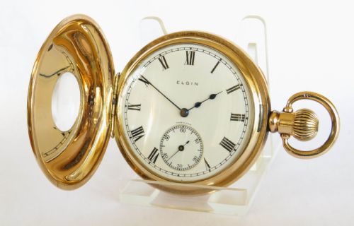 fig 1. Antique Elgin half hunter pocket watch, 1925
