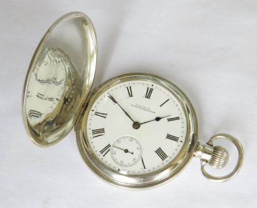 Antique Silver Waltham Hunter Pocket Watch, Speedwell Cycling Club