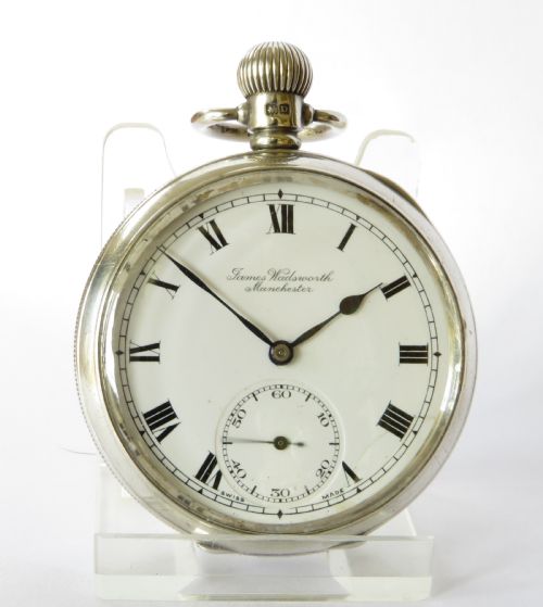 fig 1. Antique silver James Wadsworth pocket watch