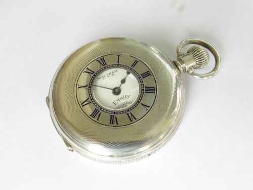 Antique Silver Waltham Equity Half Hunter Pocket Watch