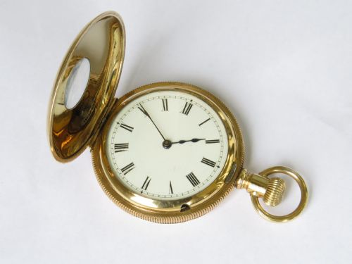 fig 1. Small antique hunter pocket watch, Seth Thomas