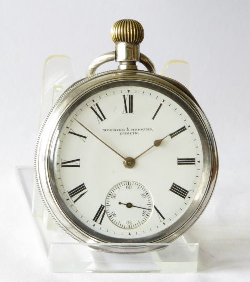 fig 1. 1903 silver Waltham pocket watch, Hopkins & Hopkins of Dublin