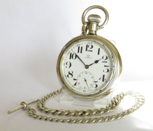 1943 Omega Pocket Watch and Chain