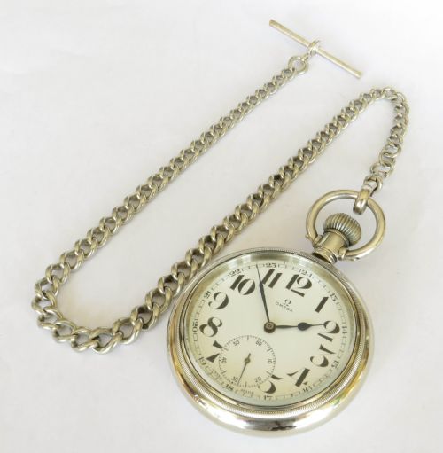 fig 1. 1943 Omega pocket watch and chain