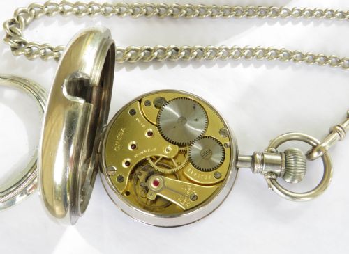 fig 2. 1943 Omega pocket watch and chain