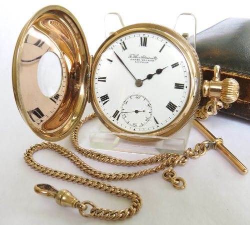 H Williamson Half Hunter Pocket Watch and Chain for James Walker