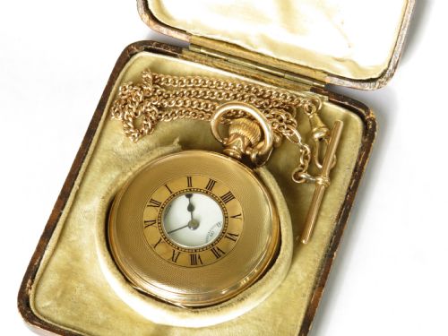 fig 2. H Williamson half hunter pocket watch and chain for James Walker