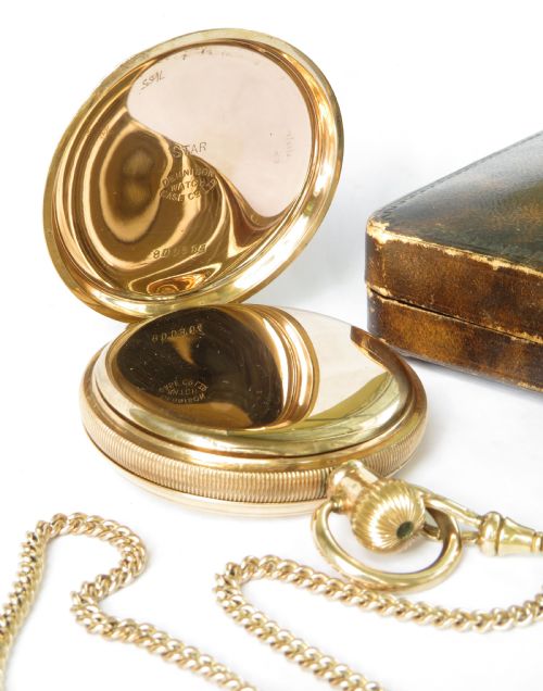 fig 3. H Williamson half hunter pocket watch and chain for James Walker