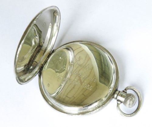 fig 2. Antique silver Buren half hunter pocket watch