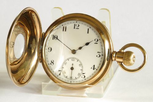 fig 1. Antique half hunter pocket watch