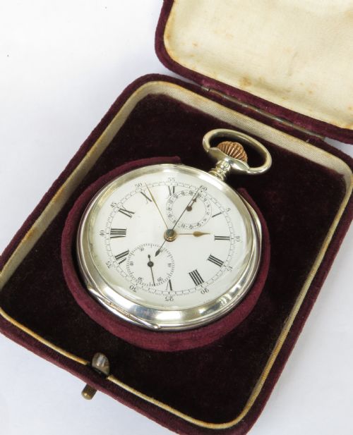 fig 1. Antique silver chronograph / pocket watch