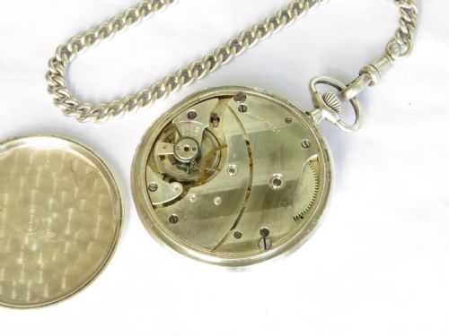 fig 1. Silver 1930s pocket watch and chain
