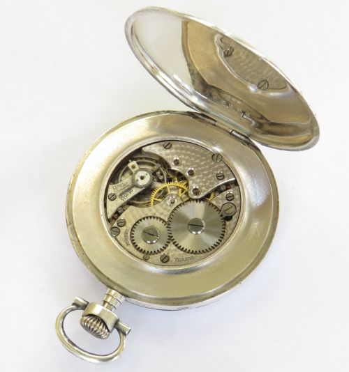 fig 1. Silver 1920s Arcadia pocket watch