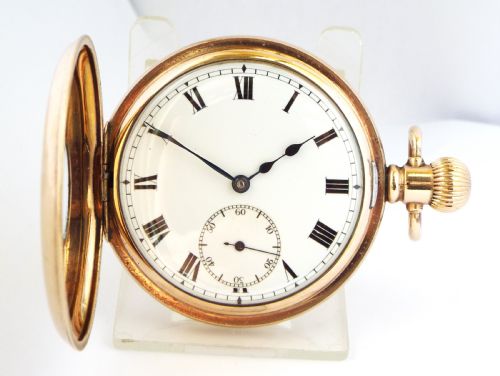 fig 1. A vintage 1920s Swiss half hunter pocket watch.