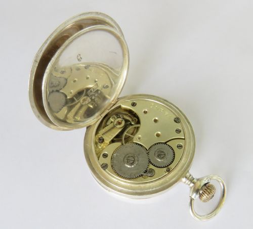 fig 2. Antique silver Omega full hunter fob watch