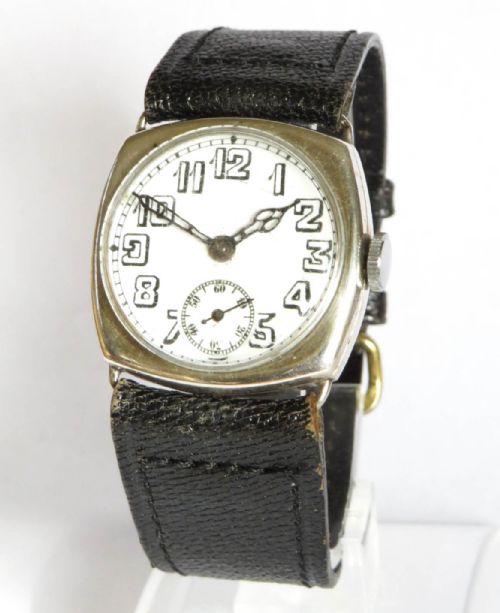1930s Silver Cushion Cased Wrist Watch