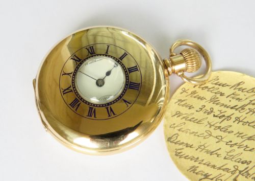 fig 1. Waltham Traveler full hunter pocket watch, 1912