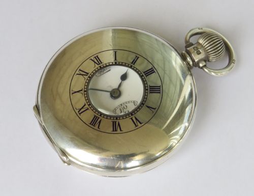 fig 1. 1930s silver Vertex half hunter pocket watch for Mappin