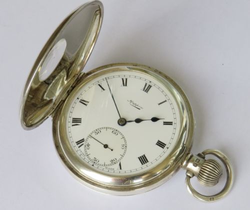 fig 2. 1930s silver Vertex half hunter pocket watch for Mappin