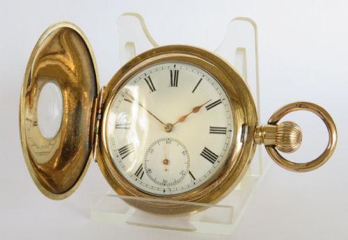 fig 1. Antique Omega half hunter pocket watch