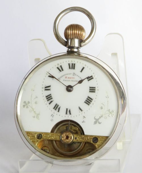 Antique Silver Hebdomas Patent Pocket Watch, 1915