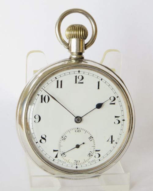 fig 1. Antique Stauffer & Co silver pocket watch