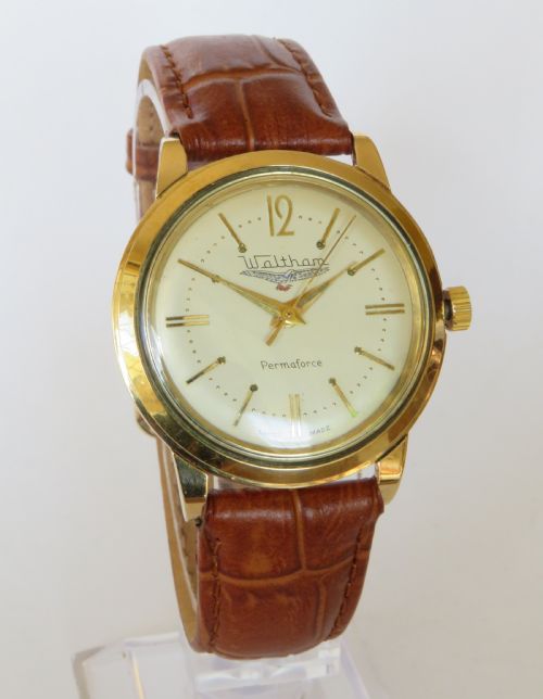 fig 1. Gents late 1950s Waltham Permaforce wrist watch