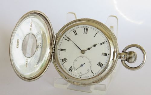 fig 1. Antique silver Dreadnought pocket watch by Leal Chatelain & Cie