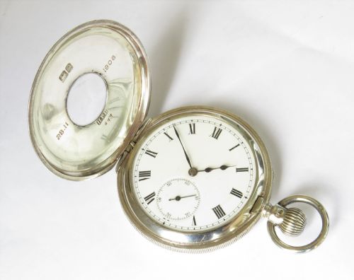 fig 2. Antique silver Dreadnought pocket watch by Leal Chatelain & Cie