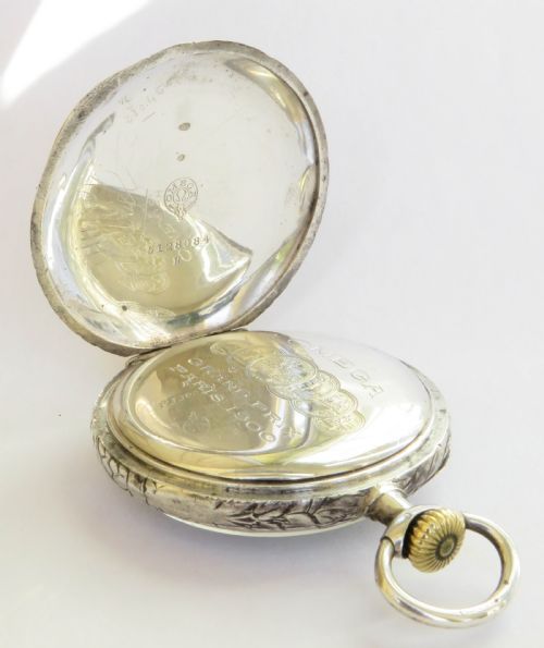 fig 1. Antique silver Omega pocket watch, 1912