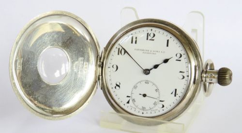 Antique Silver Half Hunter Pocket Watch, Fattorini