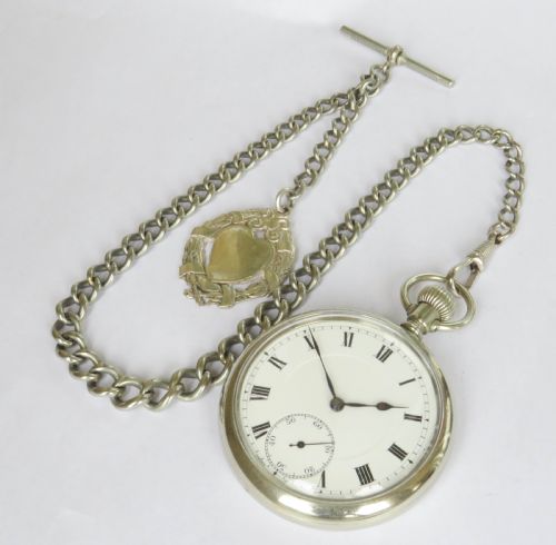 fig 1. Antique Hefik ‘Bird in Ring’ pocket watch & chain