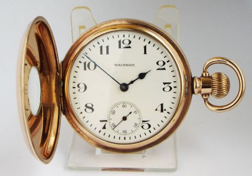 fig 1. Antique Waltham half hunter pocket watch, 1911.
