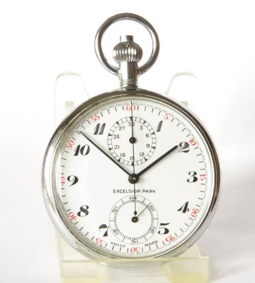 fig 1. Excelsior Park chronograph pocket watch, c1950