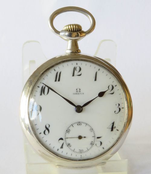 Antique Silver Omega Pocket Watch, C1915.