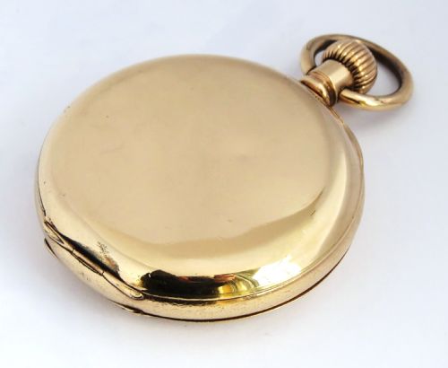 fig 2. Antique Waltham Traveler half hunter pocket watch.