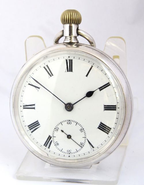 fig 1. Antique English silver pocket watch, Errington.1903